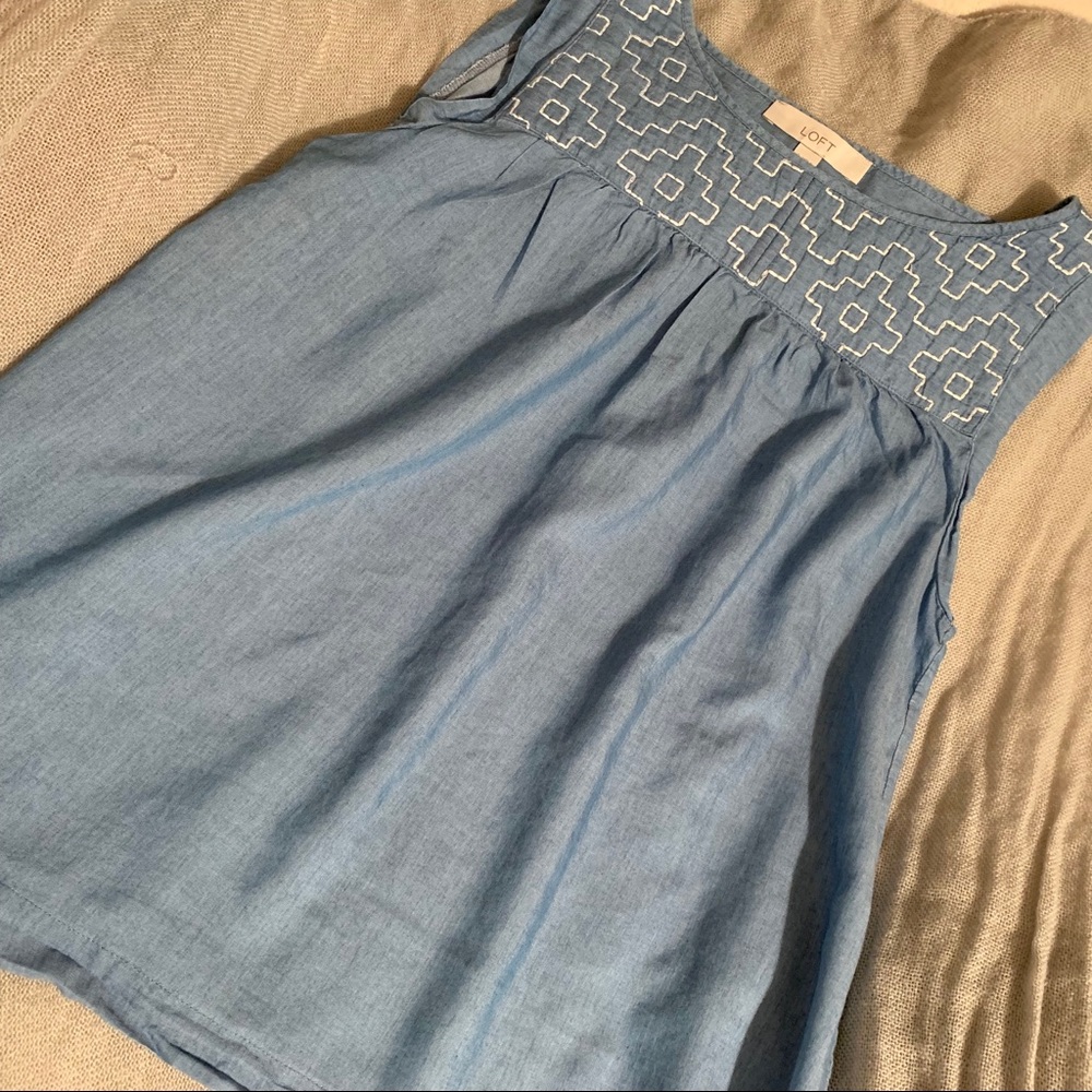 Loft chambray blouse size small